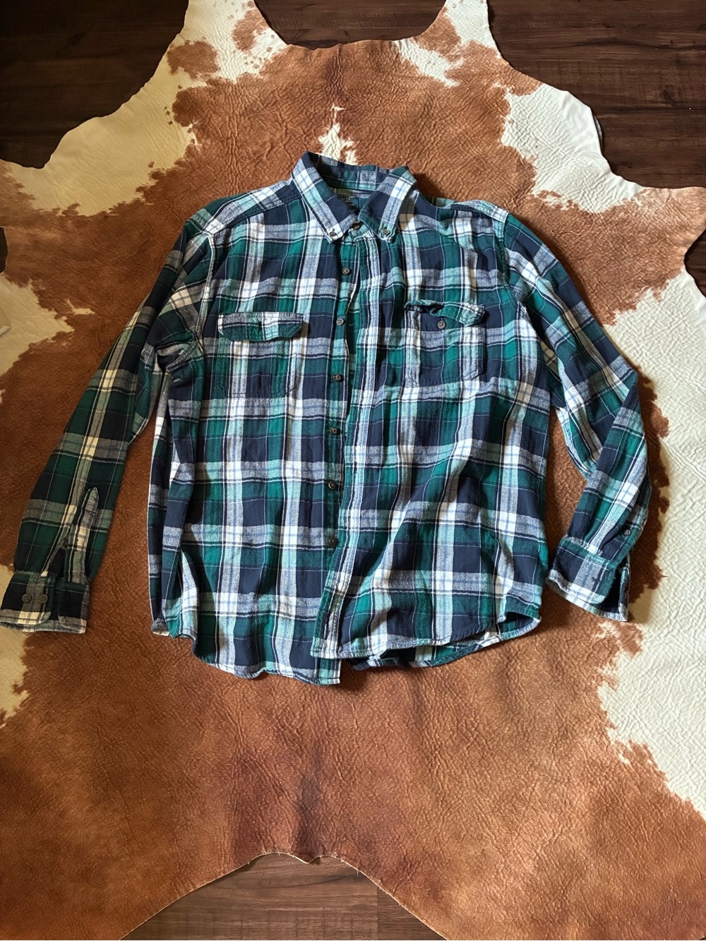 Vintage 100% cotton Faded Glory men's flannel 
Size XL